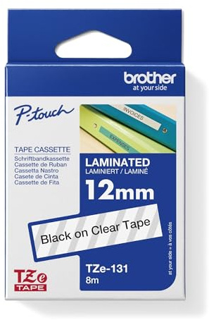 Schriftband TZe-131 (lam.) Schwarz auf Farblos BxL 12mm x 8m