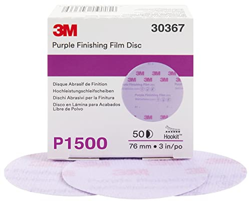3M Hookit 30367 Polierfolienscheibe, Körnung P1500, 7,6 cm, Violett