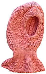 100% Merino Wolle Balaclava Hut Mütze Schal Gestrickt Schafswolle Erwachsene Frauen Männer Unisex Rosa Pink