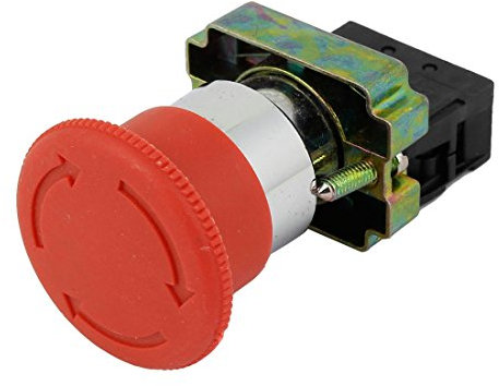 sourcing map Nc verrouillage Panneau Rouge d'arrêt d'urgence Bouton poussoir Interrupteur Xb2-bs542