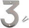 Merriway BH03002 Numeral, 50mm (2 inch) - No. 3, Polished Chrome