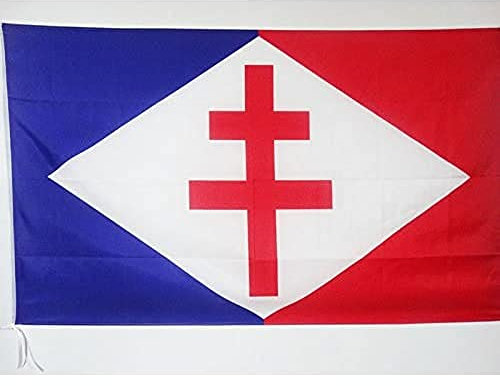 AZ FLAG - Drapeau Forces navales françaises libres - 90x60 cm - Drapeau Marine Militaire France 100% Polyester Avec Fourreau et Cordelette - Pavillon 50 g