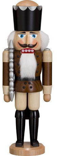 Seiffener Volkskunst König Nussknacker 39 cm (braun lasiert)