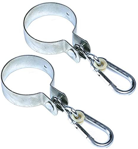 Lot 2 Crochets Ronds Ø 10 cm avec Mousqueton Fixation balancoire portique