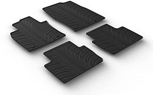 Satz Gummimatten kompatibel mit Mazda CX-3 2015- (T Profil 4-teilig + Montage-clips)