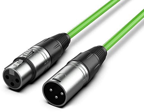 Audibax Silver Cable XLR Male - XLR Female 10 Metres Green