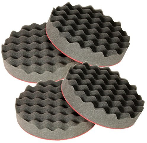 Brestol Polierscheibe Soft & gewaffelt 4er Set 150 mm - Klett-Polierscheibe Klettpolierscheibe Polierhaube Polierpad Polierteller Polierschwamm