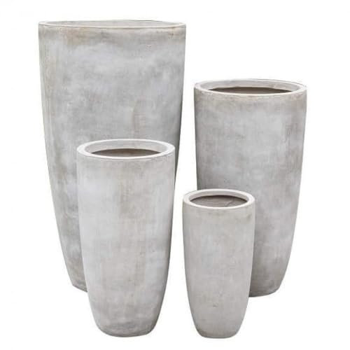 Vasenset Orchidee, Set bestehend aus 4 Vasen aus Kunstfaser Farbe Grau