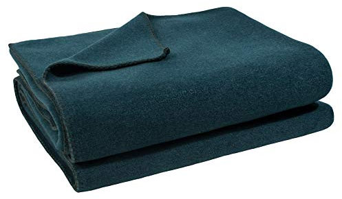 Soft-Fleece-Decke – Polarfleece-Decke mit Häkelstich – flauschige Kuscheldecke – 220x240 cm – 795 dark ocean - von ’zoeppritz since 1828’