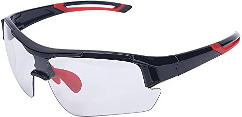Tbest Gafas de sol fotocromáticas unisex, Protección UV a prueba de viento Gafas de bicicleta Gafas de seguridad fotocromáticas Polarizadas para deporte al aire libre Ciclismo Motocycle Driving