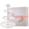 Bonnoces Alzatina in porcellana con rilievo – bianco puro elegante alzata per torta cupcake stand – pastry Platter vassoio per Tea Party, matrimoni e compleanno