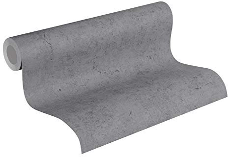 A.S. Création Livingwalls 369115 Metropolitan Stories Paul Bergmann Berlin Tapete in Vintage Beton Optik Vliestapete grau schwarz, 10,05 m x 0,53 m