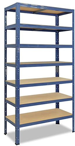 shelfplaza Home 230x70x50cm Schwerlastregal blau mit 7 Böden x 125kg | Kellerregal · Lagerregal · Metallregal · Regale für Kellerraum · Steckregal · Abstellraum Regal