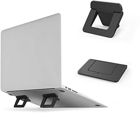 DolDer Laptop Ständer Faltbare Unsichtbar Kühlung Mini-Notebook Klebepads Halterung für Laptop MacBook und BluetoothTastatur