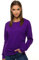 OZONEE Damen Sweatshirt Pullover Langarm Farbvarianten Oversized Langarmshirt Pulli ohne Kapuze Baumwolle Baumwollmischung Classic Basic Rundhals-Ausschnitt Sport JS/W01Z VIOLETT M