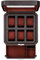 ROTHWELL 6 Slot Leder Uhrenbox mit Valet Schublade - Luxus Uhrengehäuse Display Organizer, Herren Aufbewahrungsboxen Halter Große Glasplatte (Schwarz/Rot)