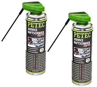 2x PETEC 500ml Service- Haftschmier- Spray Transparent Langzeitschmierung Grease