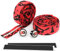 Lot de 2 rouleaux de ruban adhésif pour guidon de vélo avec 2 bouchons d'extrémité et bandes adhésives en mousse EVA - Ruban antidérapant pour guidon de vélo de course - Pour VTT et vélo - Rouge