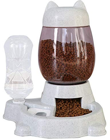Mrinb Distributeur Automatique de Croquettes et d'Eau pour Chat et Petit Chien - Mangeoire avec Bouteille d'Eau