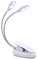 Music Stand Light, White Clip on LED Book Lights, USB and AAA Battery Operated, Reading Lamp in Bed, 4 Brightness Levels, Ideal for Musician, Piano Player, Kids, Travel (Dual Arm)