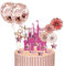 24 Stück Happy birthday Tortendeko Kuchendeko Geburtstag Rosegold,Glitter Cake Topper Happy Birthday,Cupcake Topper Geburtstag für Mädchen Kinder mit Sternen,Ballon und Papierfächer Rosegold