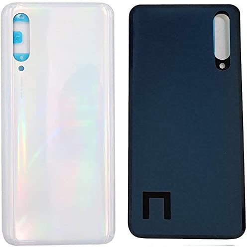 Akku-Abdeckungen + doppelseitigem Klebeband kompatibel für Xiaomi MI A3 / MI CC9E M1906F9SH M1906F9S Ersatzteil Nr. 1 Glas Rückseite Cover + Kleber weiß