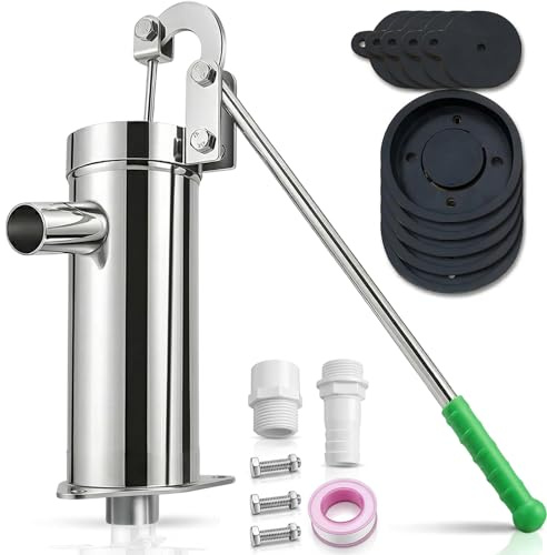 Locci Manual Well Pump,Stainless Steel deep hand water suction,pitcher pump for well water suction Groundwater for Home Garden Yard (thickening)