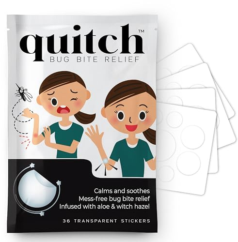 quitch Parche para aliviar picaduras de insectos, apto para FSA, esencial de viaje de verano para niños, alternativa a la picadura de mosquitos, esencial para campamento de verano, alternativa a la