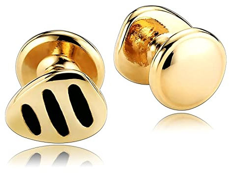 Whoiy Manschettenknöpfe Rosegold Gravur, Cufflinks Gravur Edelstahl Fallen Zirkonia für Männer Frauen Kostenlose Gravur mit Schmuck Box