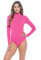 Natural Uniforms Langärmeliger Body mit Rollkragen, atmungsaktiver Baumwoll-Stretch, hot pink, XS