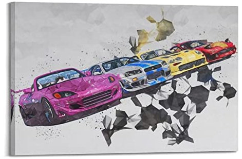 KWID JDM Sport Auto Poster 2 Fast 2 Furious Poster Dekorative Malerei Leinwand Wandposter und Kunstbild Druck Moderne Familie Schlafzimmer Dekor Poster 30 x 45 cm