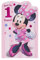 UK Greetings Tarjeta de primer cumpleaños de Disney para ella/niña, regalos de feliz cumpleaños, para ella, niñas, mujeres, diseño rosa con Minnie Mouse, con sobre, 155 x 235 mm