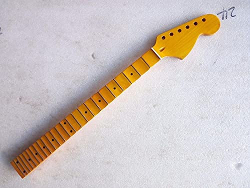 CAZARU 24 BÜNDE Große Kopfplatte FINGERBRETT Voller GEBOGENER AHORN-Strat-GITARRENHALS