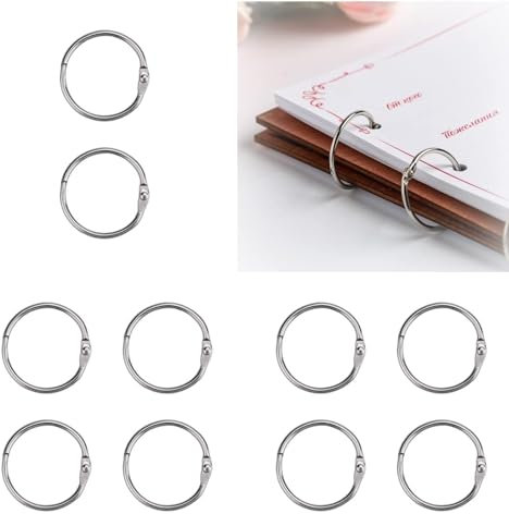 Card Rings, 10Pcs 30mm/1.2 inch Loose Leaf Binder Rings Small Ring Binder Card Rings Index Card Rings Small Book Rings Ring Binders Clips for Cards, Cue Cards, School, Office, Home