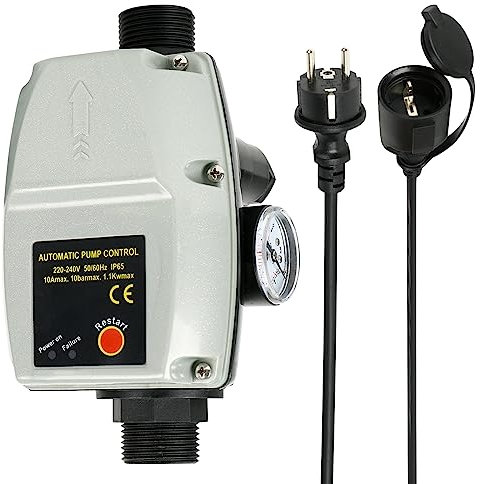 kyaoayo Automatischer Pumpendruckregler, IP65 Elektronischer Druckschalter Pumpensteuerung, Hohe Qualität Druckwächter mit Kabel 10 Bar für Hauswasserwerk, Kreisel Tauch Tiefbrunnenpumpen Gartenpumpe