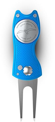 Avem Sports Pitchgabel Golf - Golfzubehör in blau - Pitching Gabel mit Ballmarker