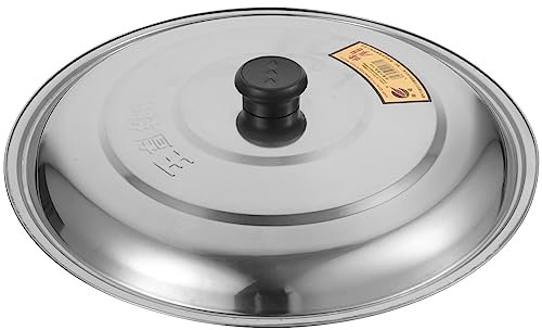 Tofficu Multi-function Pot Cover Round Pan Lid Steel Wok Lid Stainless Steel Pan Cover Kitchen Tool