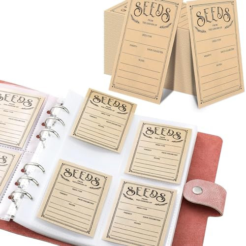 100 Samen-Aufbewahrung Umschläge, Selbstklebende Organizer für Garten, Samen-Spar-Umschläge, Aufbewahrungsbox,Sammelbinder und Organisation.Perfekt für jeden Gärtner, ideale Samen-Spar-Pakete(rosa).