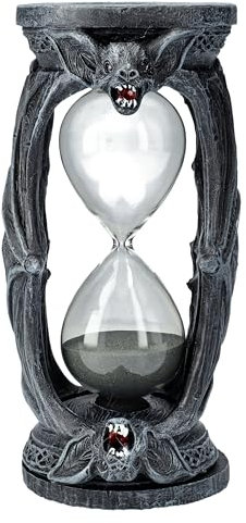 Sablier gothique vampire chauve-souris en résine et verre, décoration pentagramme, 19,5 cm