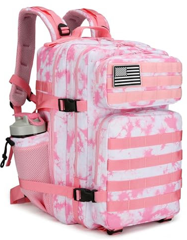 Lovelinks21 Taktischer Assault-Rucksack, 45 l, 3-Tages-Angriffspack mit Molle, wasserdichter Rucksack für taktische Rucksäcke, Pink Coral, Large, Rucksack