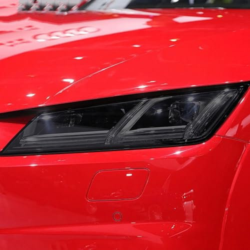 JCAKES 2 Stück Auto-Scheinwerfer-Schutzfolie TPU Aufkleber Scheinwerfer Transparent Schwarz, für Audi TT TTS TTRS MK3 8S 2015-heute Zubehör