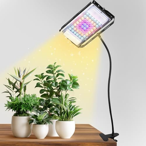 Johyzmpun Pflanzenlampe Led Vollspektrum, Wachstumslampen für Pflanzen, Led Grow Lampe mit Auto On & Off Timer, Grow Light UV-IR Vollspektrum Pflanzenlicht Für Zimmerpflanzen