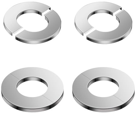 Helonge Flangia divisa a parete, piastre di copertura idrauliche da 50 mm, in acciaio inox, copertura per tubi da parete, rosetta, piastra per pavimento e soffitto
