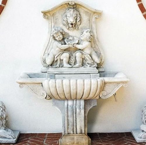 Casa Padrino Luxus Barock Wandbrunnen Grau 119 x H. 158 cm - Made in Italy