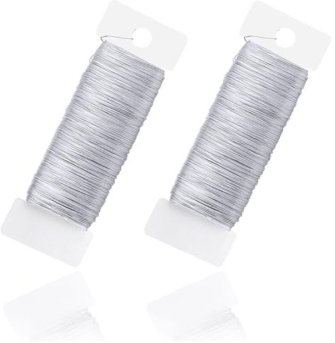 0,35mm x 100m Basteldraht Dünn, 2 Rollen Draht zum Basteln Schmuckdraht Basteln Blumendraht Floristendraht Wickeldraht Basteldrähte für Floristik Schmuckherstellung Bastelarbeiten