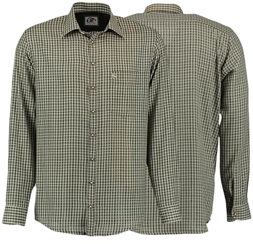 German Wear Jagdhemd Hemd Langarm Hemd Regular Fit Haifischkragen mit Stick