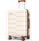Vipbox Koffer Mittelgroß Hartschale 65cm (3 Jahre VIP-Service) Erweiterbar Polycarbonat Leicht Reisekoffer Ultra-Langlebige Trolley Handgepäck mit 4 Rollen und TSA Schloss, Elegantes Weiß