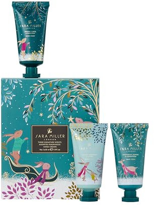 Sara Miller Woodland Tales Duft-Handcreme-Set, 30 ml, Reisegröße und vegan, Schönheitsgeschenk für sie, Weihnachtsstrumpffüller, 3 Stück
