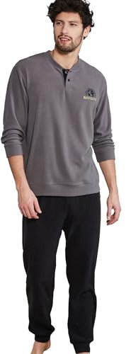 Navigare Tuta Pigiama Uomo Pile Invernale Chiusura Zip Moda Egidio (B2141382 52/XL, Antracite)
