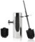 EXLECO Edelstahl Toilettenbürste WC Bürste mit Ersatzbürste Wasserauffangbehälter Klobürste & Toilettenbürstenhalter Wandmontage Stehen Klobürstenhalter Badezimmer Accessoires WC Garnitur Chrom